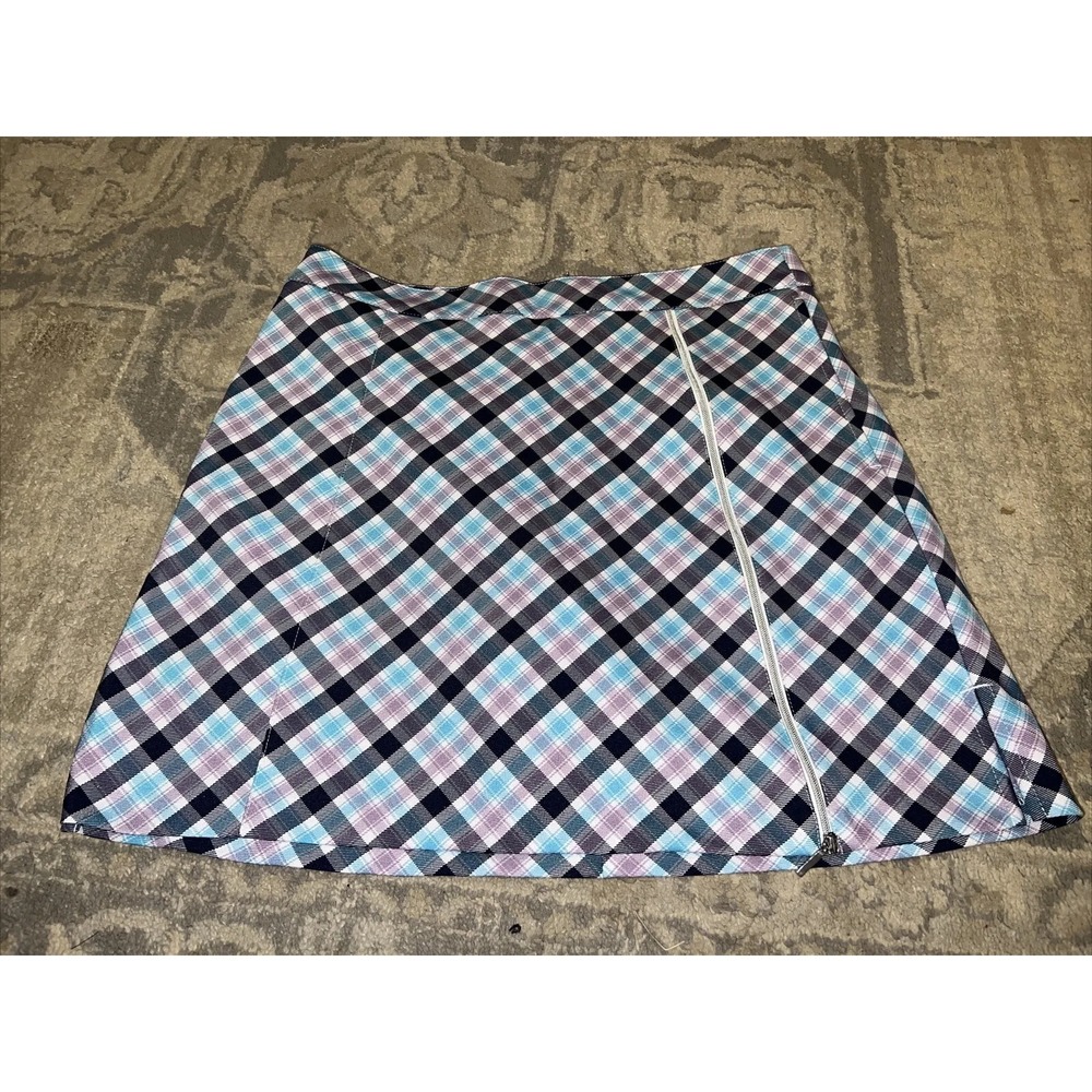 Lady Hagen Golf Skort Skirt‎ W Shorts Womens Sz 2 Blue Gray Plaid Tennis